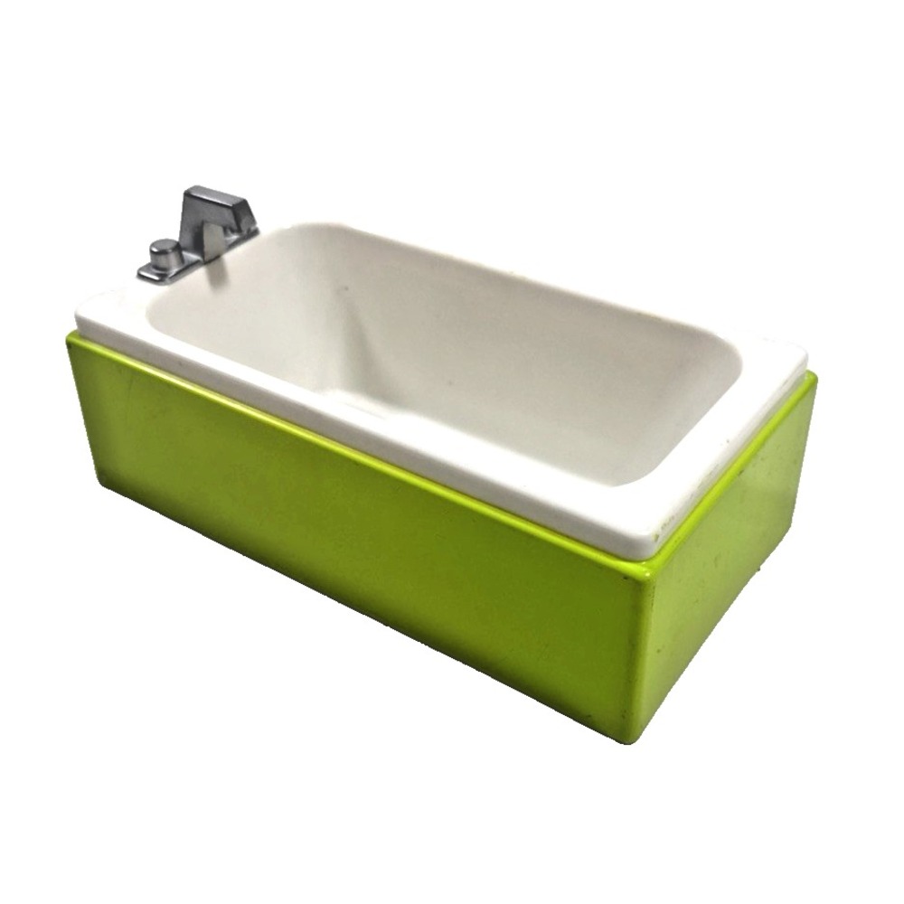 Kidkraft Doll House Plastic Bathtub 2011 Lime Green White 7.5" Long 2.5" High